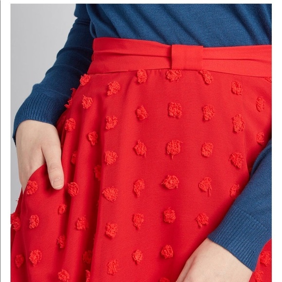 ModCloth fizzy polka dot bow waist skirt NWOT - Picture 5 of 7